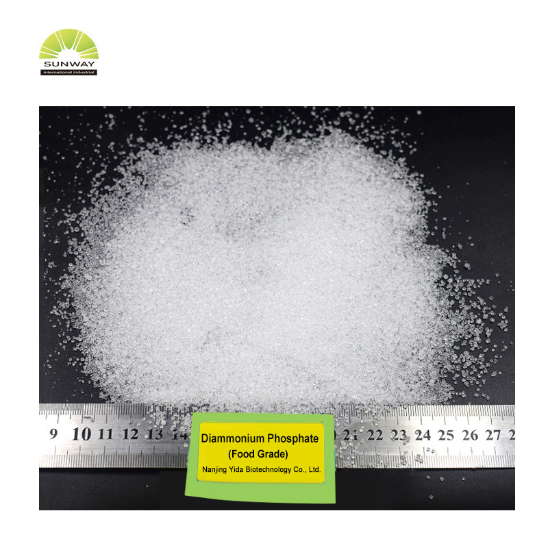 เกรดเทคโนโลยีเกรดอาหาร DAP Diammonium Phosphate สำหรับการหมักไวน์แดง การเตรียมการช่วยเหลืออัคคีภัย