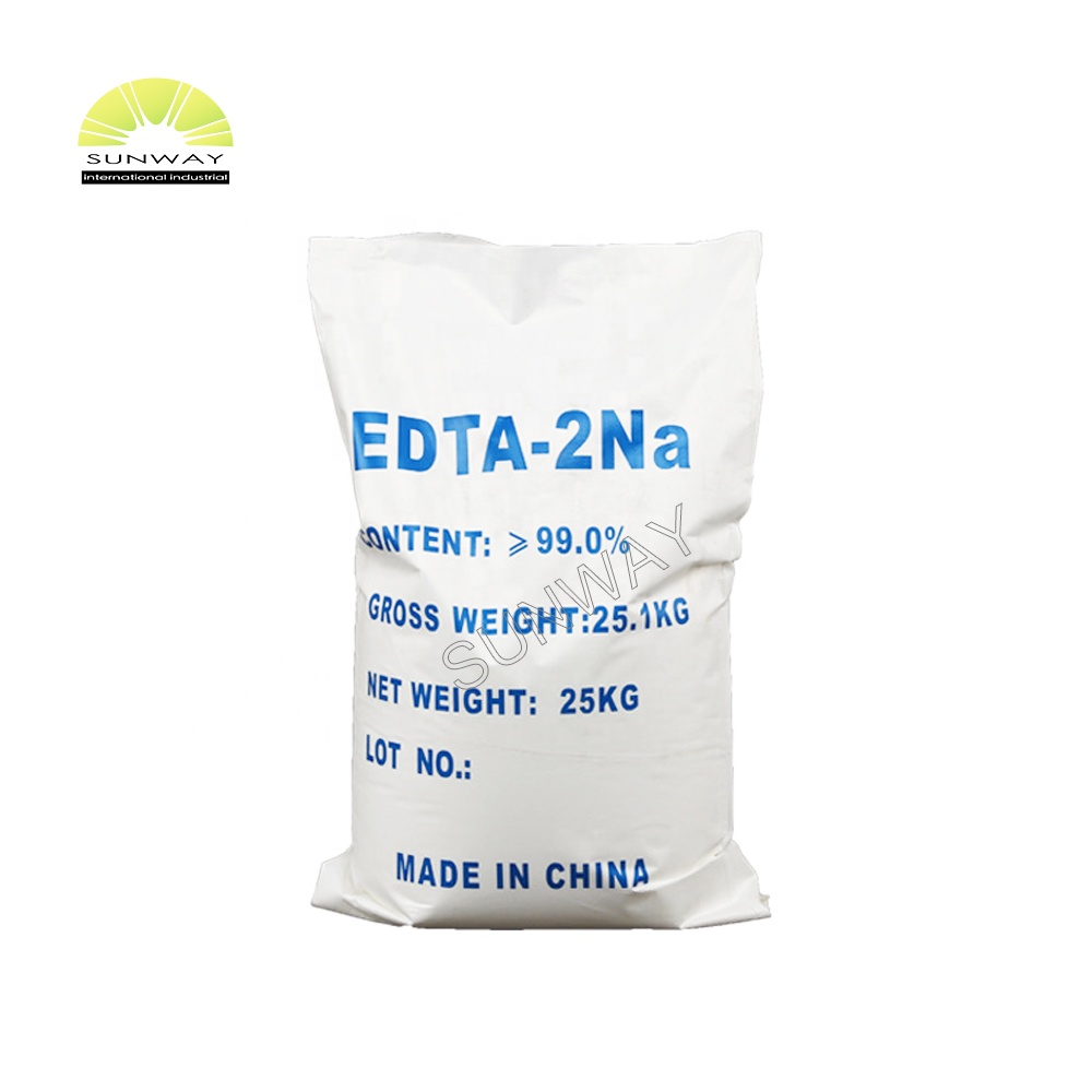 SUNWAY ความสามารถในการละลาย disodium edta 99% min edta 2 na/edta 2na เกรดอาหารเกรดอุตสาหกรรมสำหรับขาย CAS NO.15708-41-5